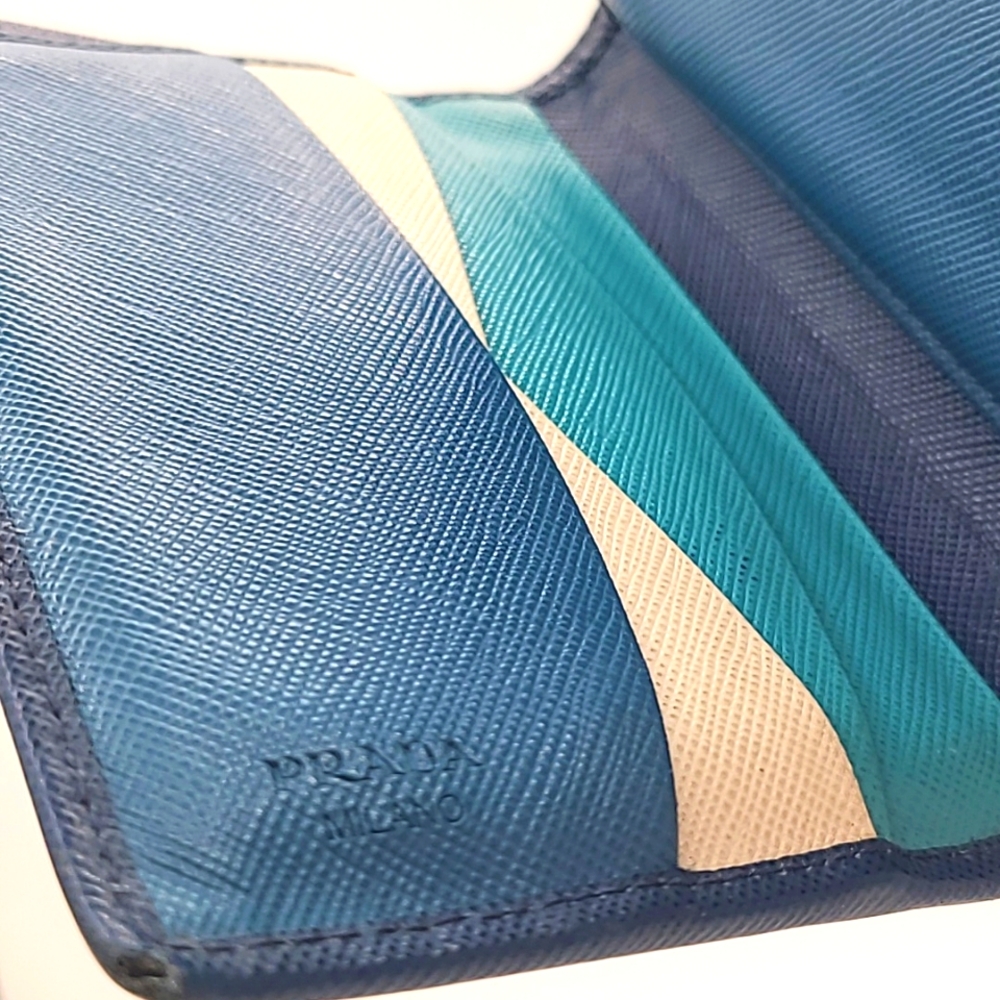 Prada Portafoglio Pattina Multicolor Saffiano Leather Wallet
